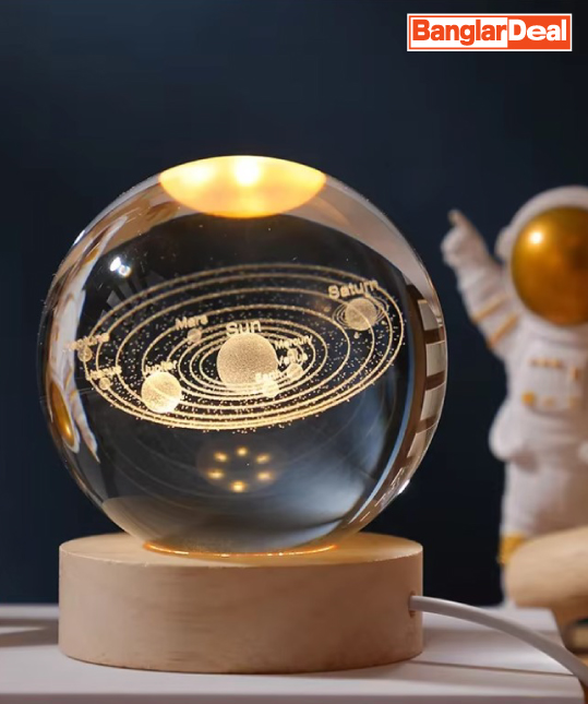 3D Color Changing LED Crystal Ball – Solar System